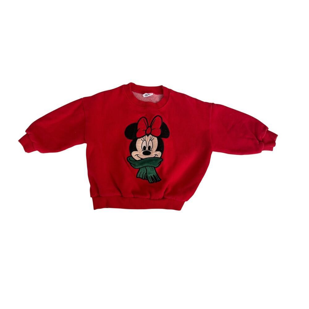 Disney Girls Red Christmas Minnie Sweatshirt Size S
